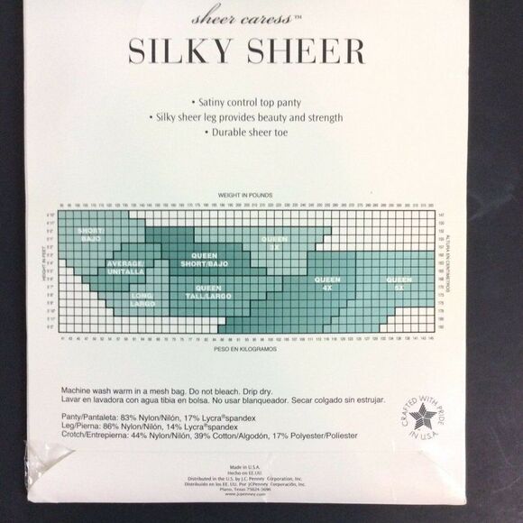 JCPenney Sheer Caress Pantyhose Queen Tall Navy Blue Control Top Sandalfoot - Picture 2 of 3